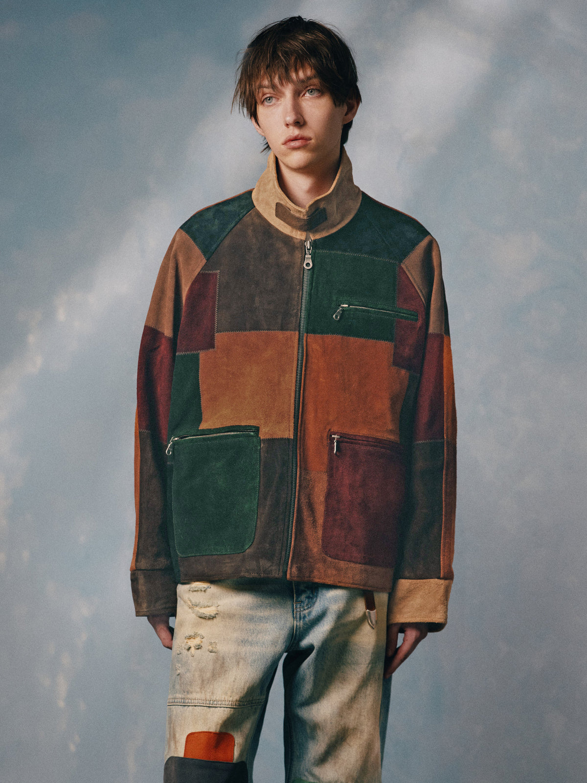 Multi Patch Suede Jacket