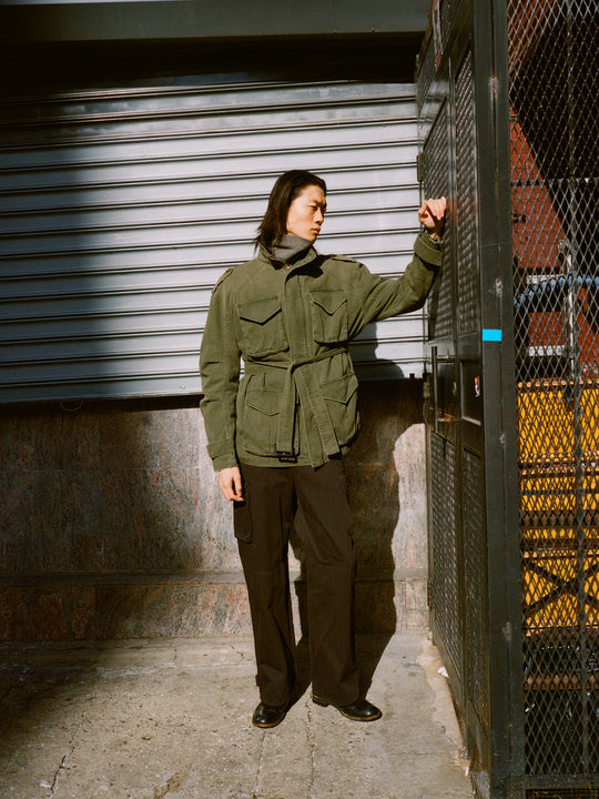 Utility Herringbone Cargo Pants