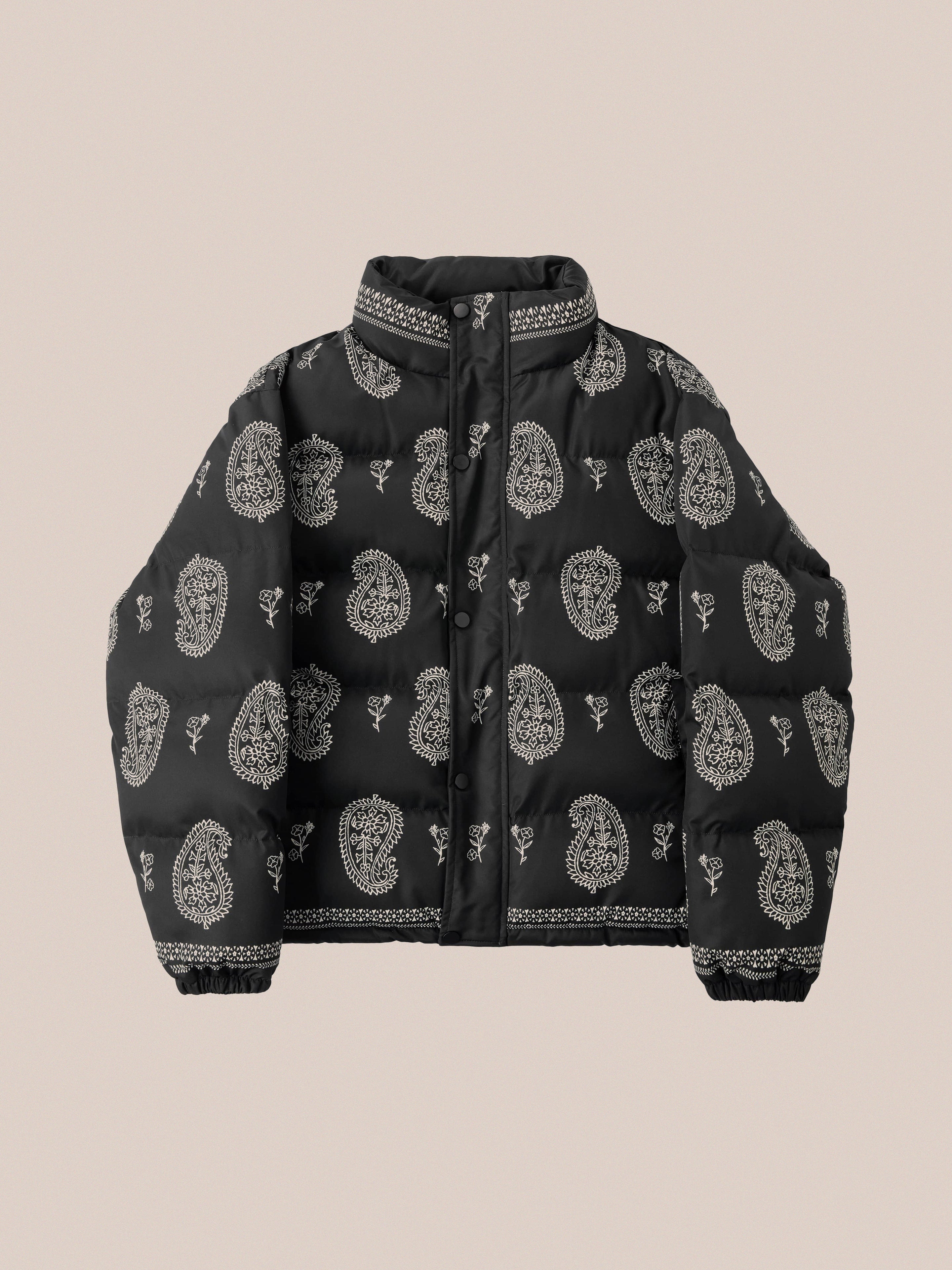 最終値下げ！ ☆レア☆ PROFOUND BIG PAISLEY PUFFER Paisley Puffer Jacket in Black