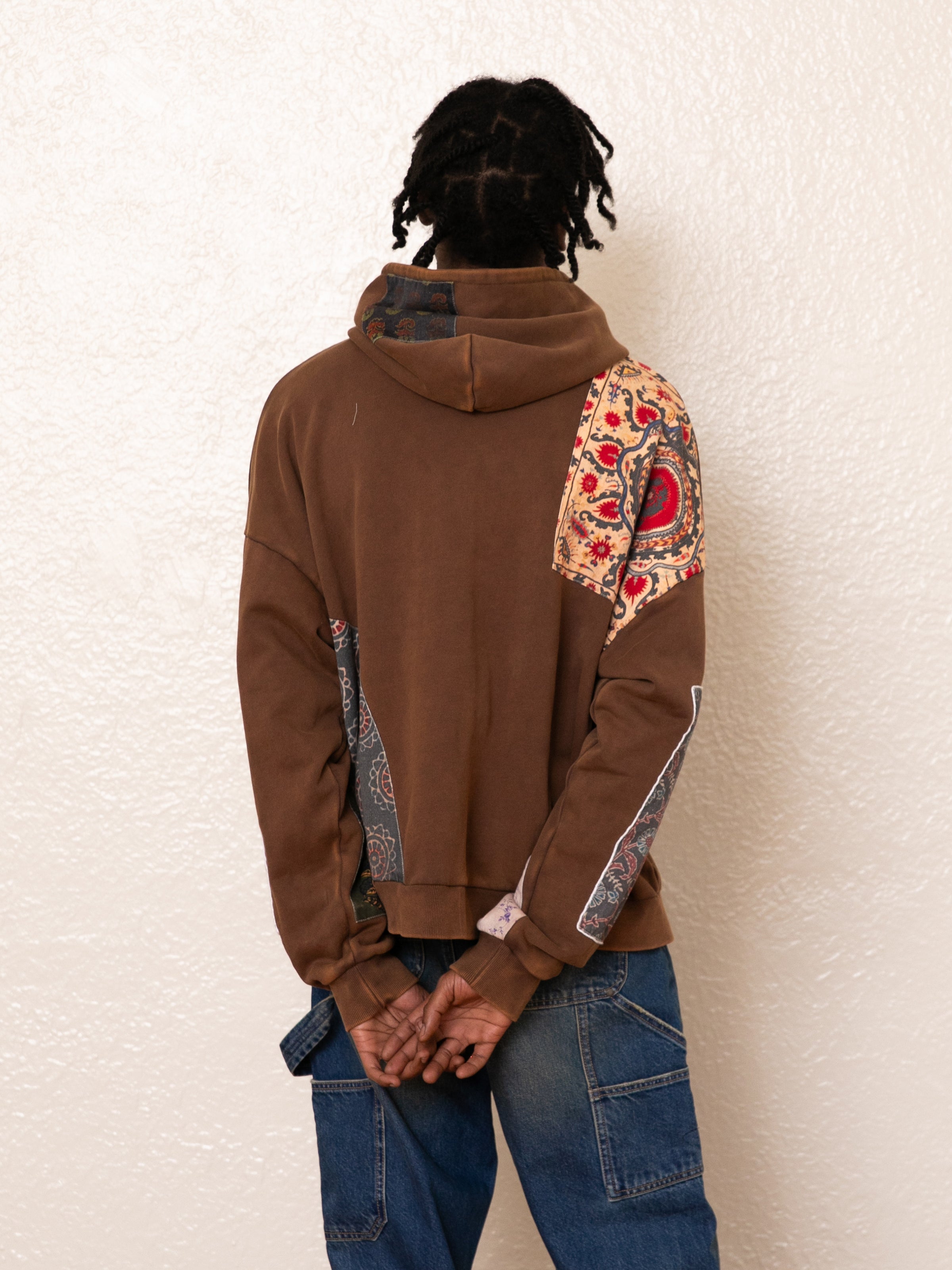 Tapestry Patchwork Zip Up Hoodie