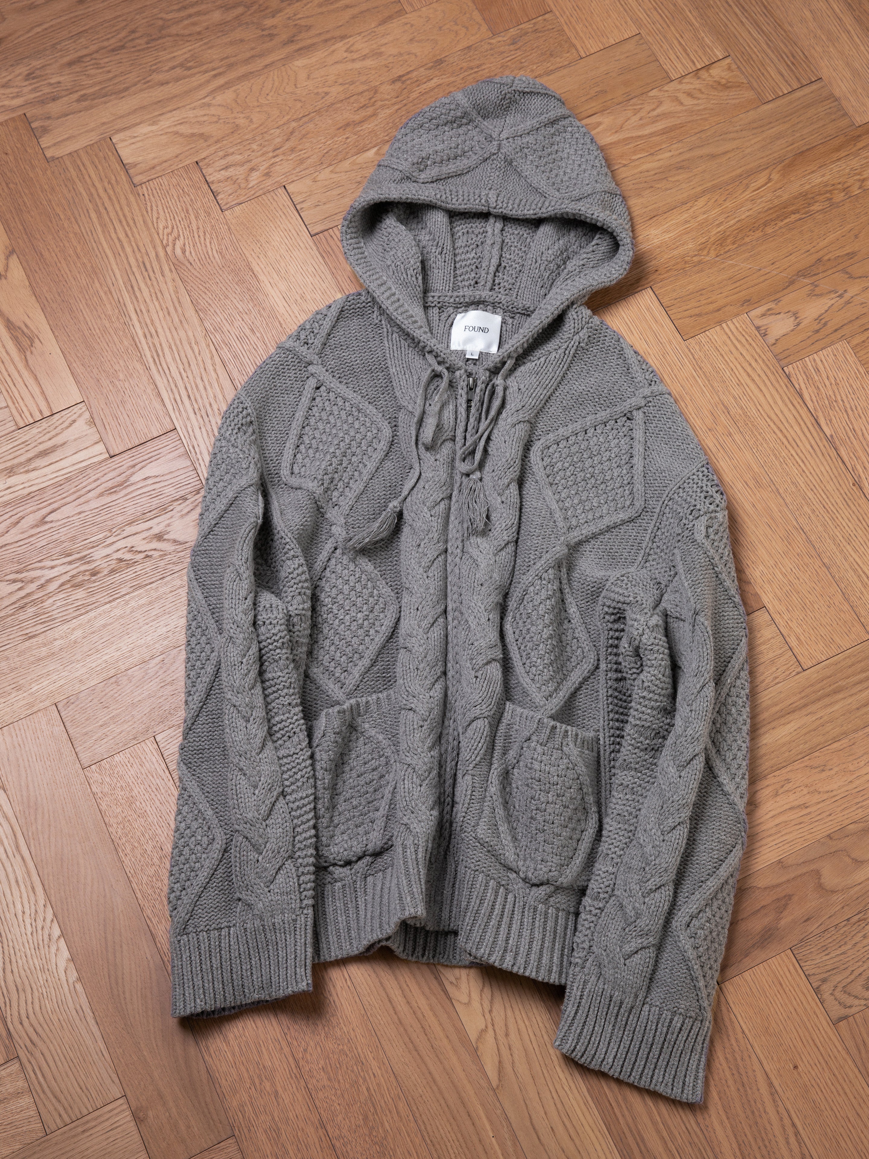 Zip Up Cable Knit Hoodie