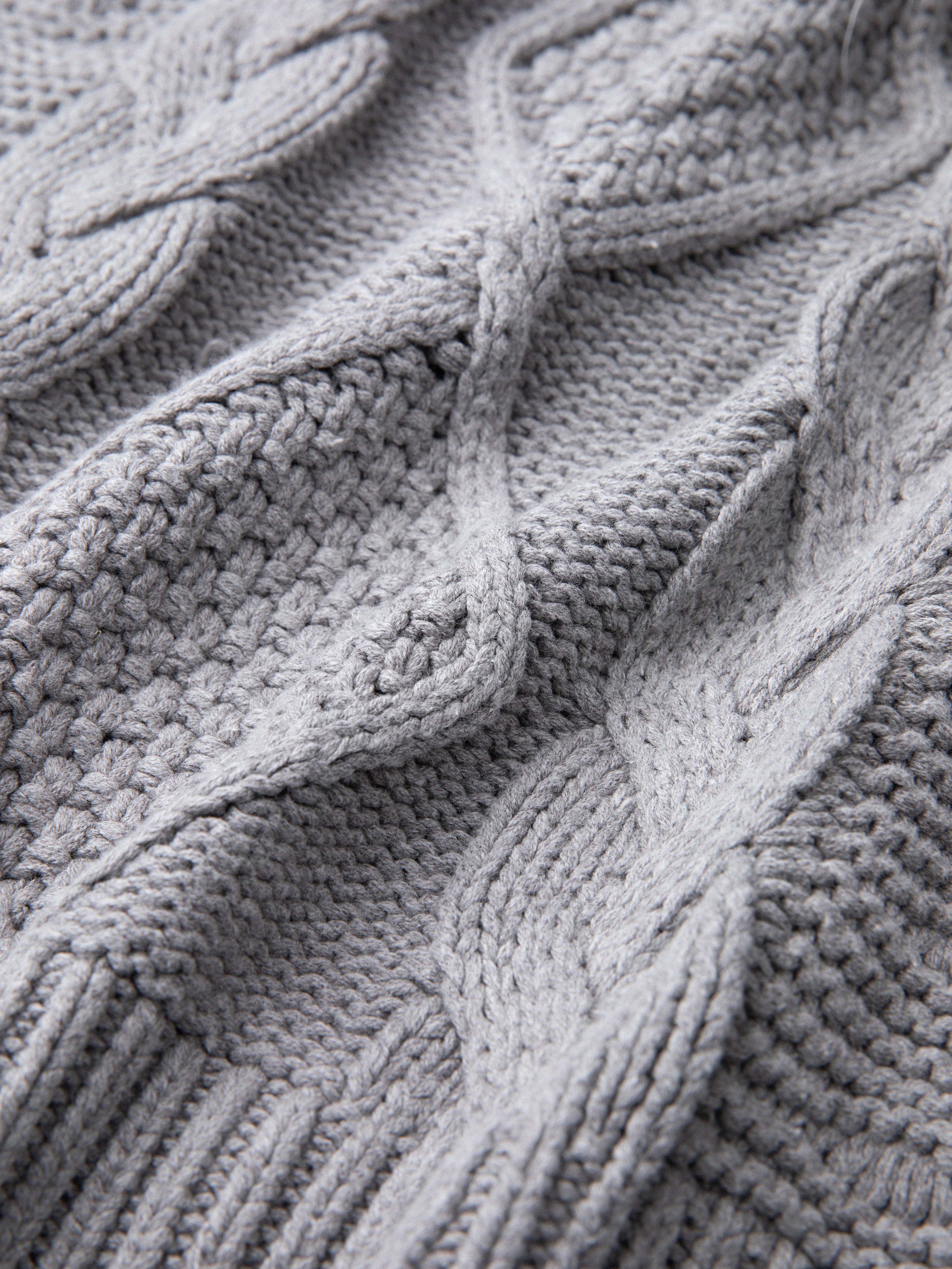 Zip Up Cable Knit Hoodie